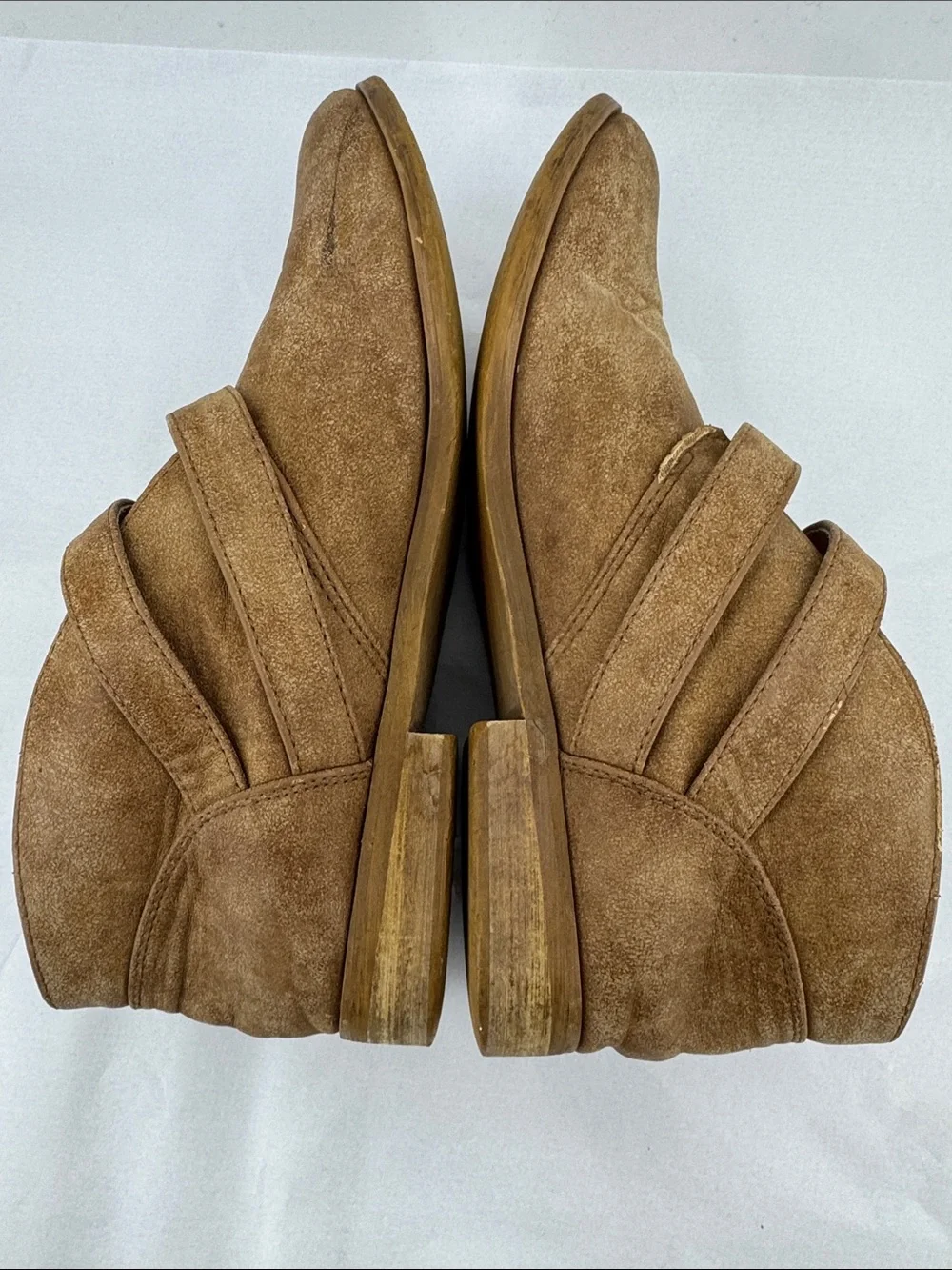 Volcom Womens Getter Tan Leather 2 Buckle Chelsea Ankle Boot Booties, sz 7